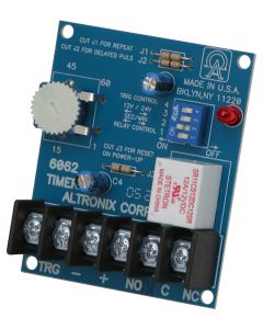 Altronix 6062 Timer, Multi-Purpose, 12/24VDC 1 Second to 60 Minutes, Board